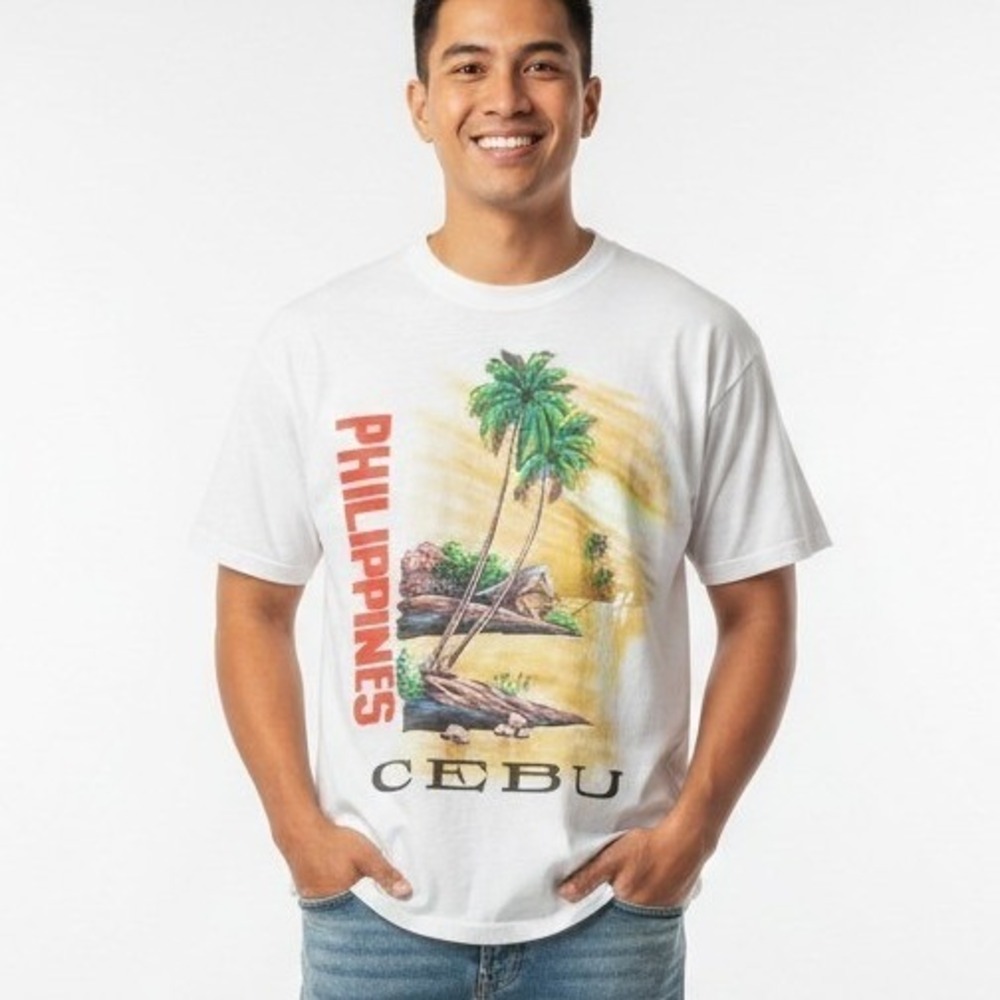 Dibuho Philippines Cebu Hand Painted Graphic Tee‎ 90s VTG SKUM068